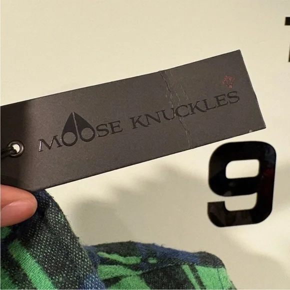 Moose Knuckles Green and Blue Plaid Women's Button Down Shirt - Picture 5 of 12